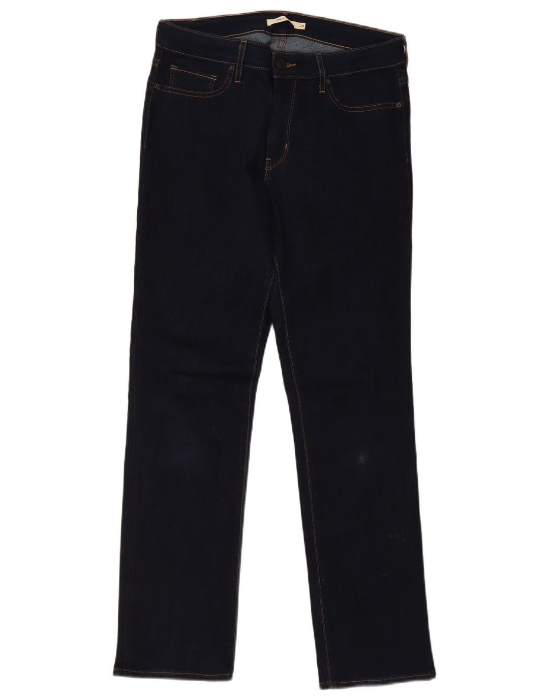 Levi's Dame 714 Straight Jeans W29 L31 Marineblå Bomuld