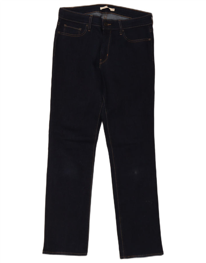 Levi's Dame 714 Straight Jeans W29 L31 Marineblå Bomuld