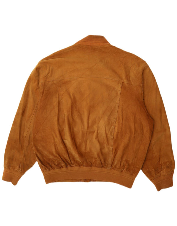 Vintage herre ruskind bomberjakke UK 42 XL brunt læder