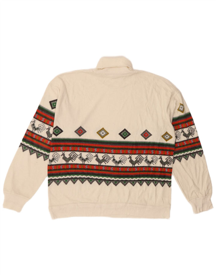 Vintage Dame rullehals sweater IT 44/46 Medium White Polyacrylic