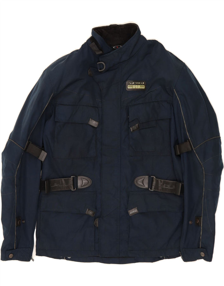 SPIDI Mens Motorcycle Racer Jacket UK 40 Large Navy Blue Polyamide Vintage Spidi and Second-Hand Spidi from Messina Hembry 