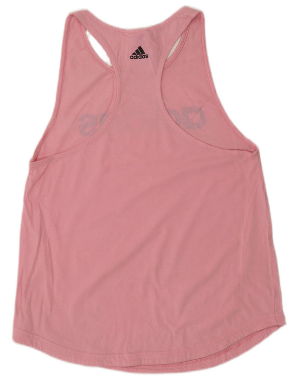 Adidas Womens Graphic Vest Top UK 12/14 Medium Pink Cotton