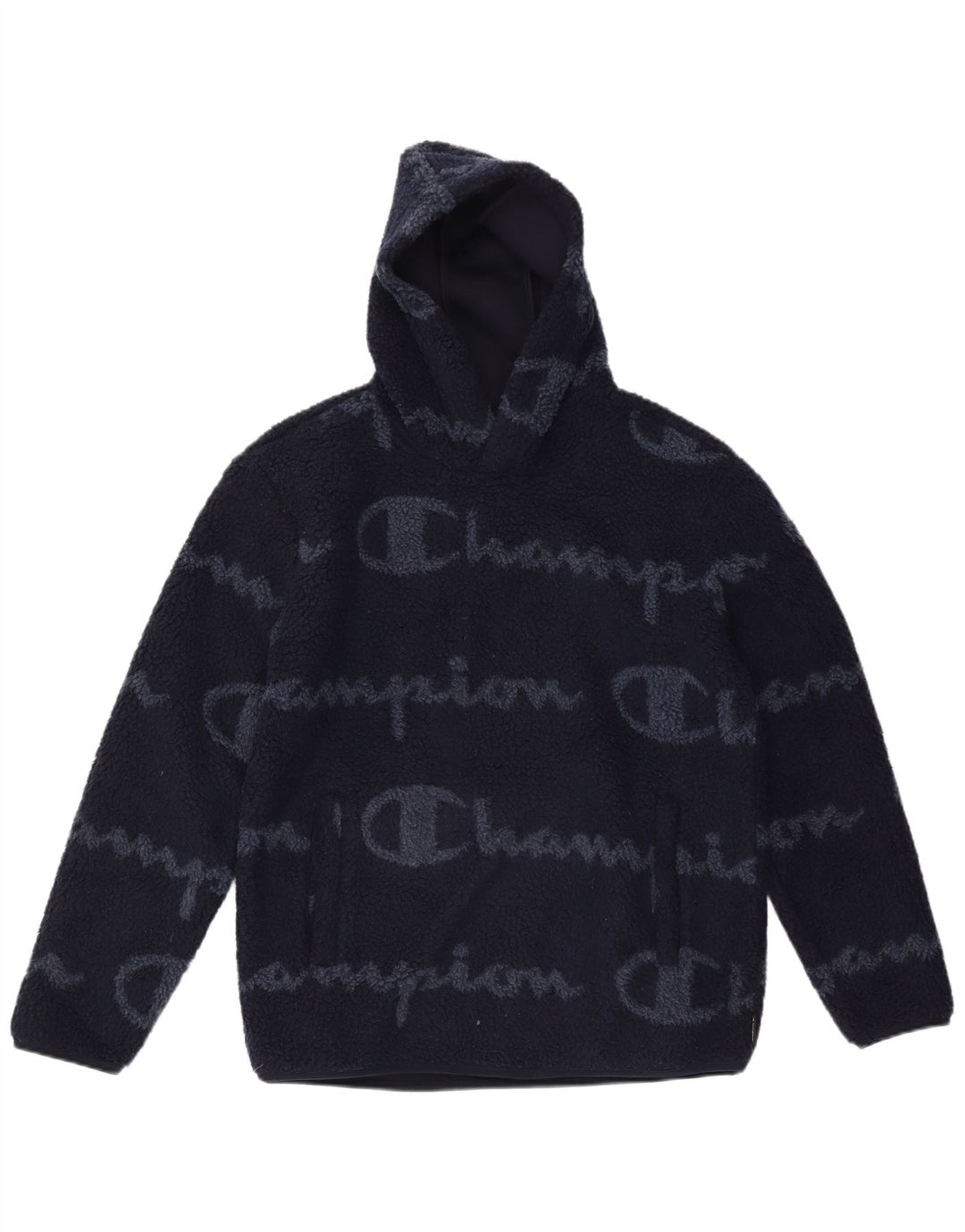 Champion Herre grafisk fleecetrøje med hætte Medium marineblå polyester