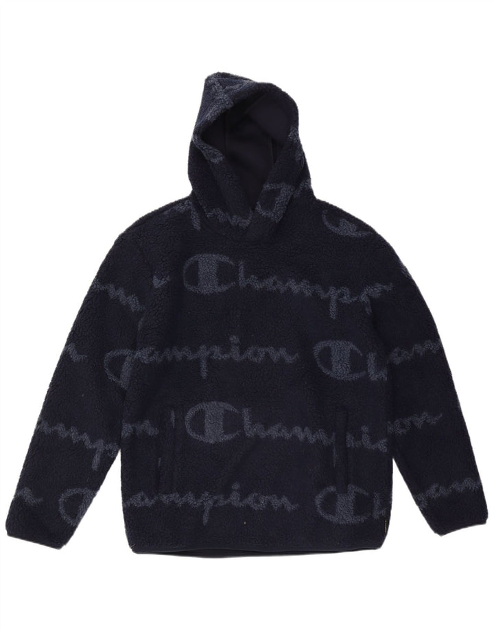 Champion Herre grafisk fleecetrøje med hætte Medium marineblå polyester