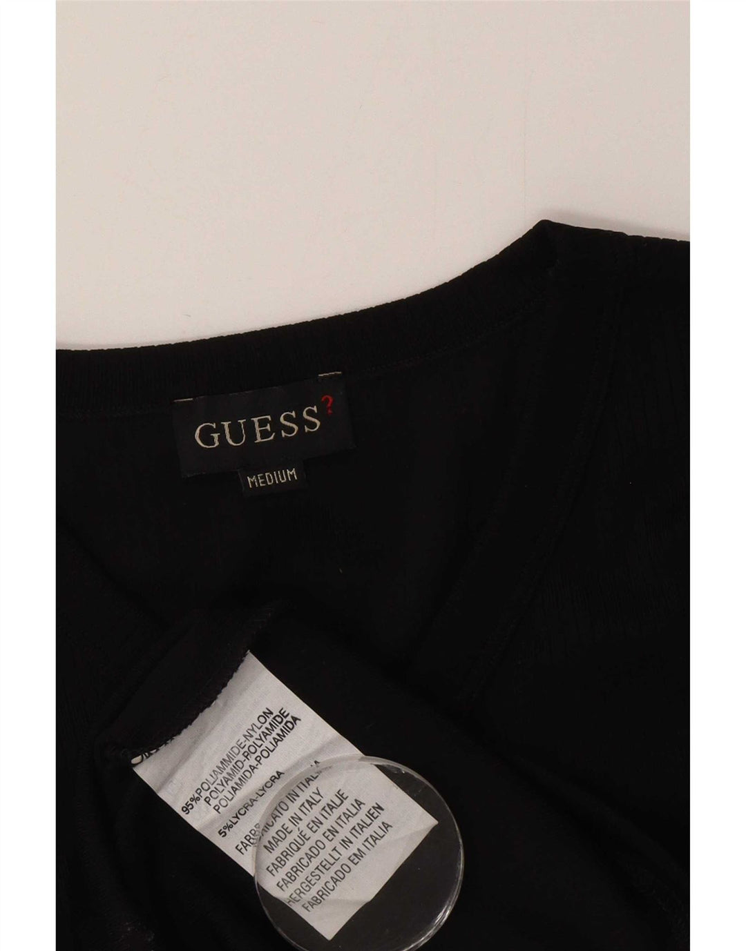 Guess Herre T-Shirt Top Medium Sort Nylon