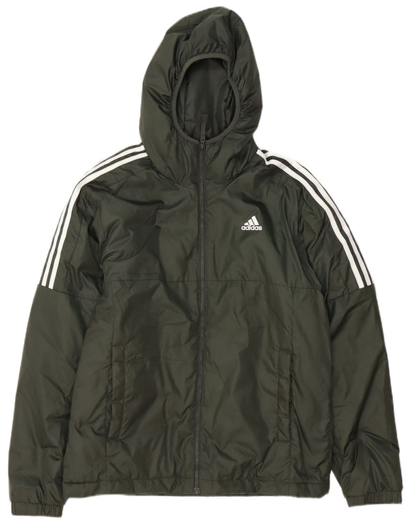 Adidas Herre hættepolstret jakke UK 38 Medium Green Polyester