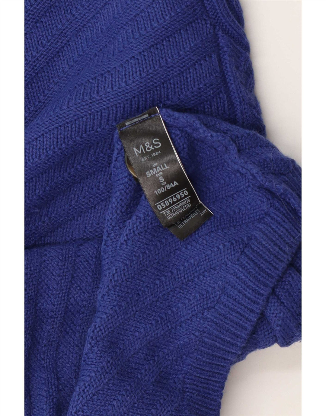 Marks & Spencer Dame Roll Neck Jumper Sweater UK 10 Small Blue Acryl