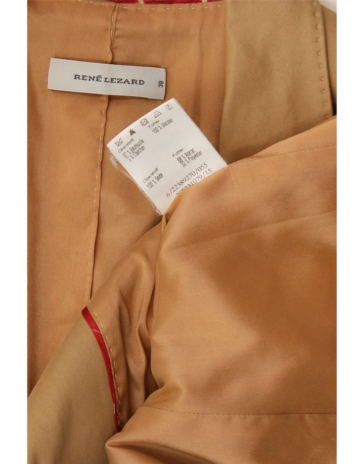 Rene Lezard Dame 1 Knap Blazer Jakke EU 38 Medium Beige Bomuld