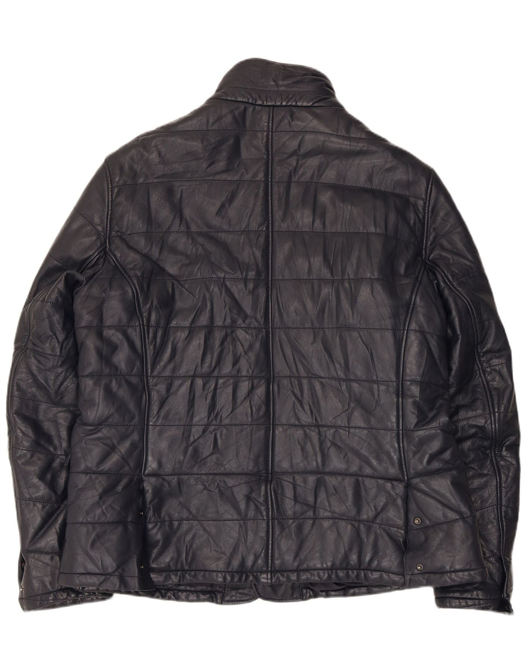 Desiree Womens Bomber Læderjakke UK 18 XL Navy Blue Læder