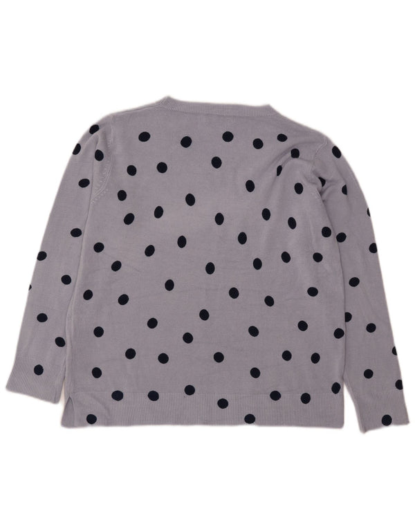 Marks & Spencer Womens Boat Neck Jumper Sweater UK 16 Large Blue Polka Dot