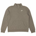 Nike Dame Oversized Zip Neck Sweatshirt Jumper UK 10 Small Grey Flecked