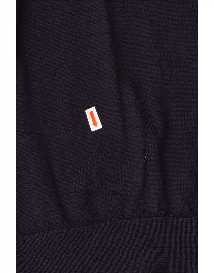 Lacoste Herre Crew Neck Jumper Sweater Størrelse 4 Medium Navy Blue Virgin Wool