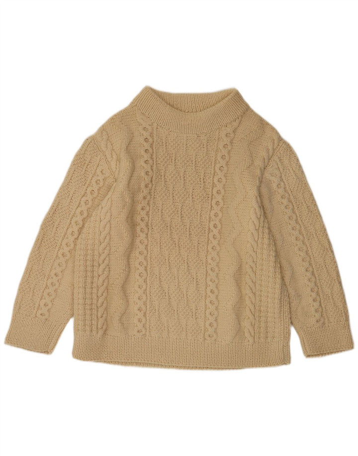 Vintage Herre Turtle Neck Jumper Sweater Large Beige