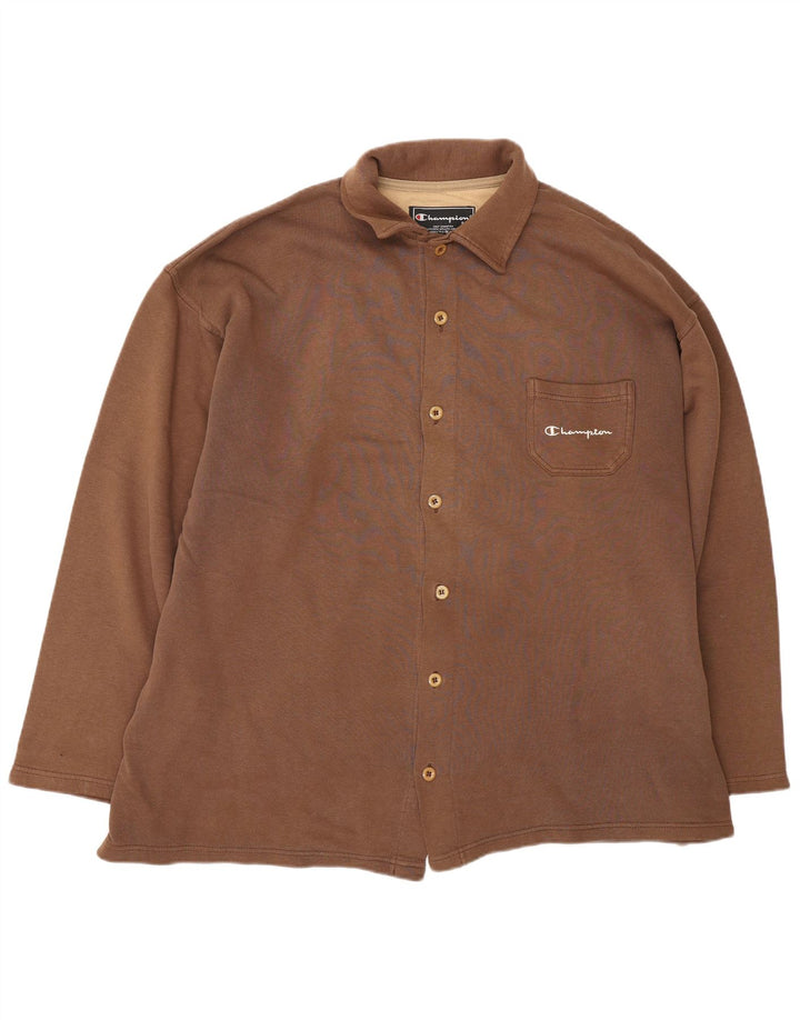 Champion Herre oversize skjorte 2XL brun bomuld
