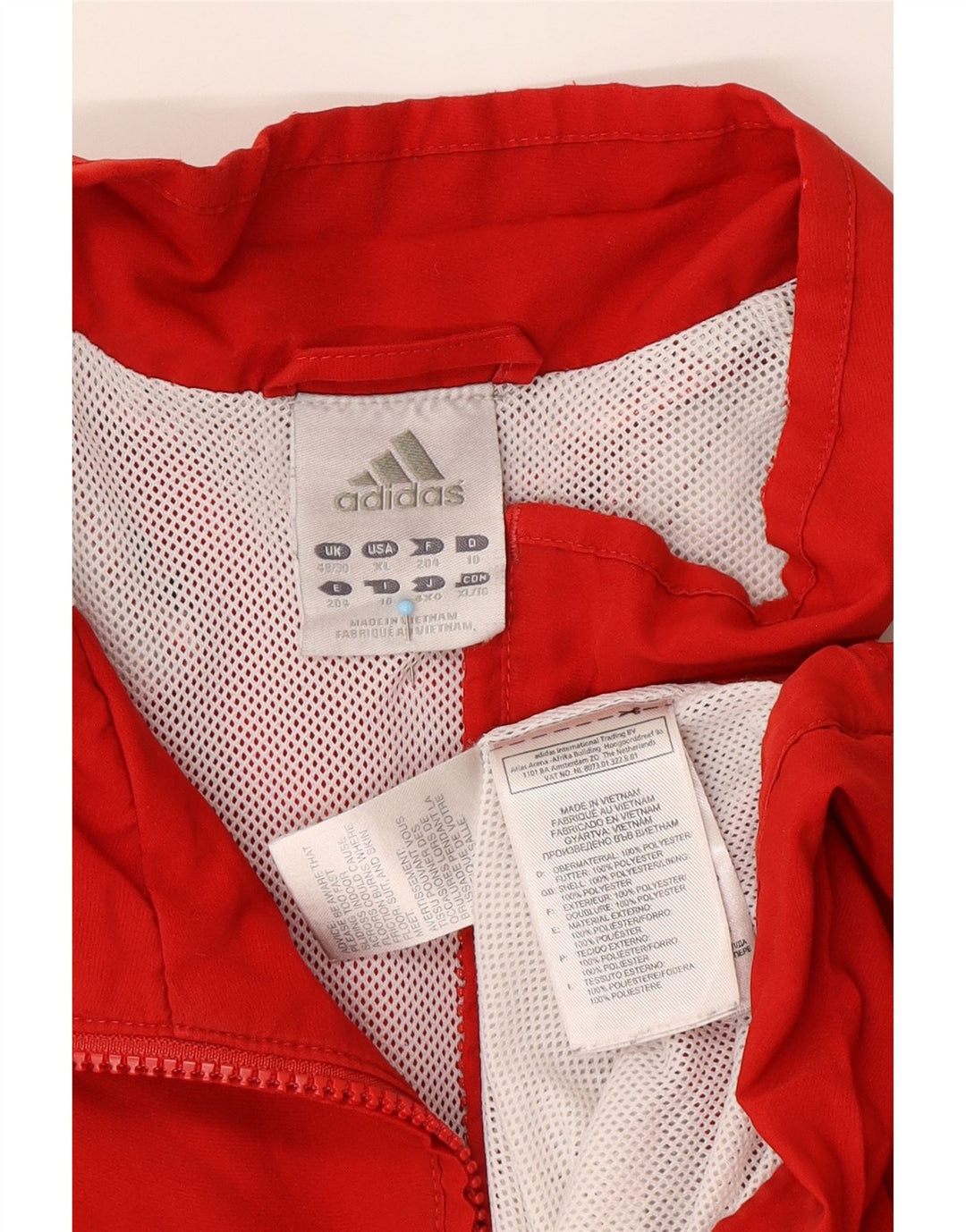ADIDAS Regnjakke til mænd UK 48/50 XL Rød Colourblock Polyester