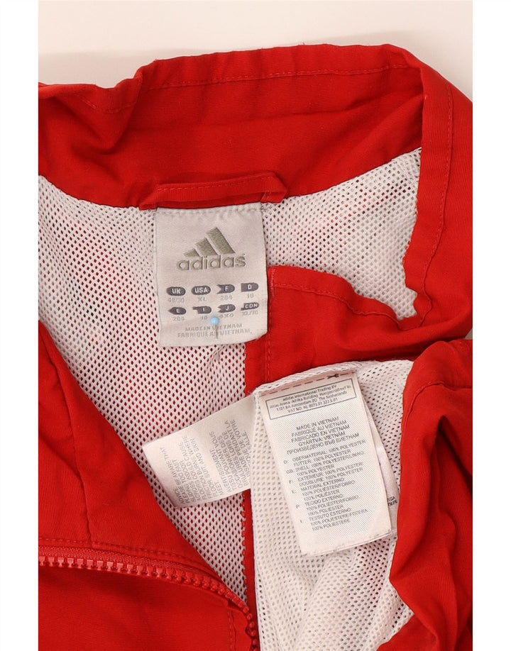 ADIDAS Regnjakke til mænd UK 48/50 XL Rød Colourblock Polyester