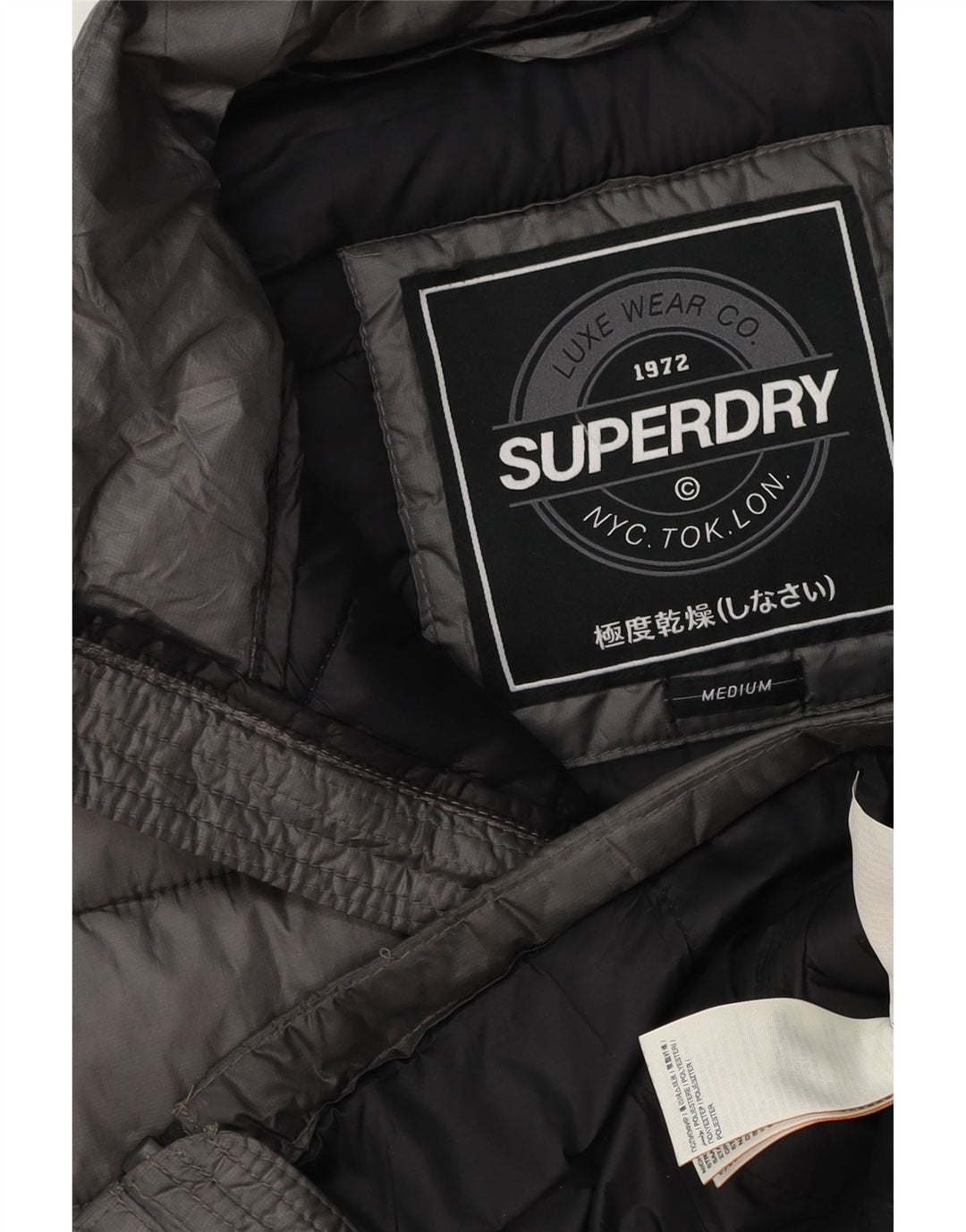 Superdry Womens ærmeløs polstret Gilet UK 14 Medium Grey Polyester