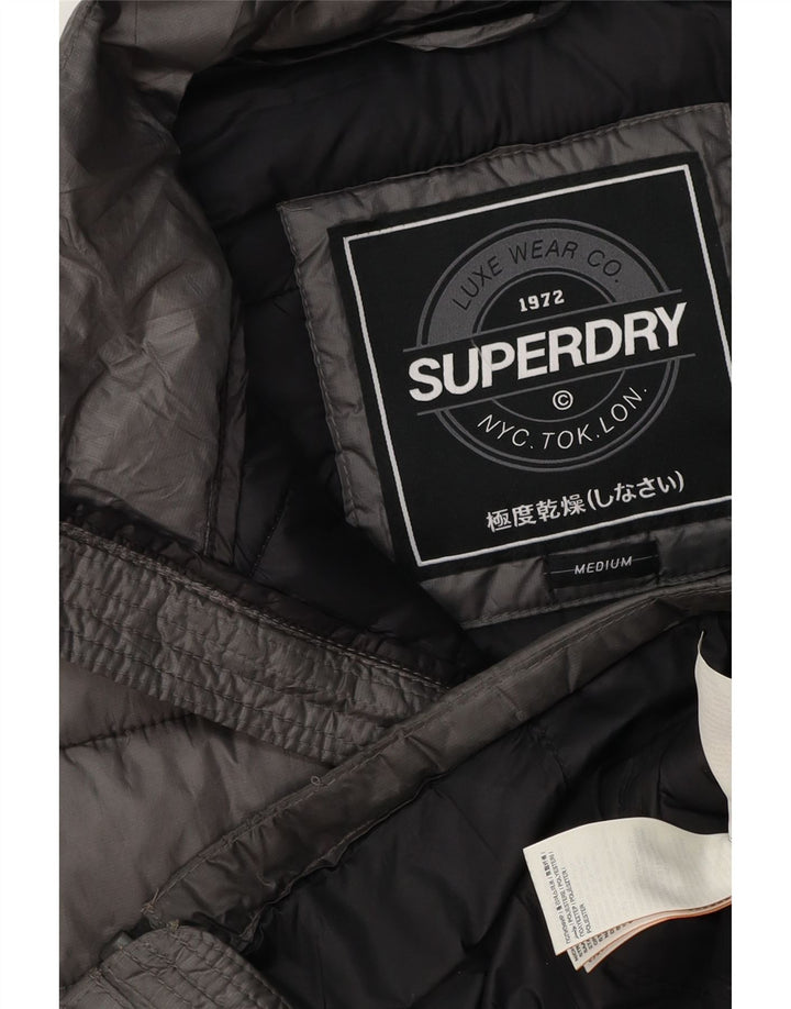 Superdry Womens ærmeløs polstret Gilet UK 14 Medium Grey Polyester