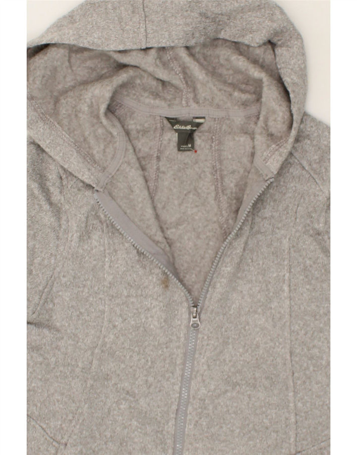 EDDIE BAUER Womens Zip Hoodie Sweater UK 12 Medium Grey Polyester Vintage Eddie Bauer and Second-Hand Eddie Bauer from Messina Hembry 