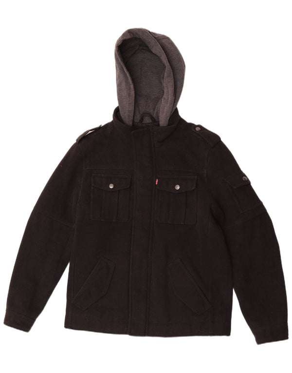 Levi's Herre Hætte Military Jacket UK 36 Small Black Colourblock Polyester