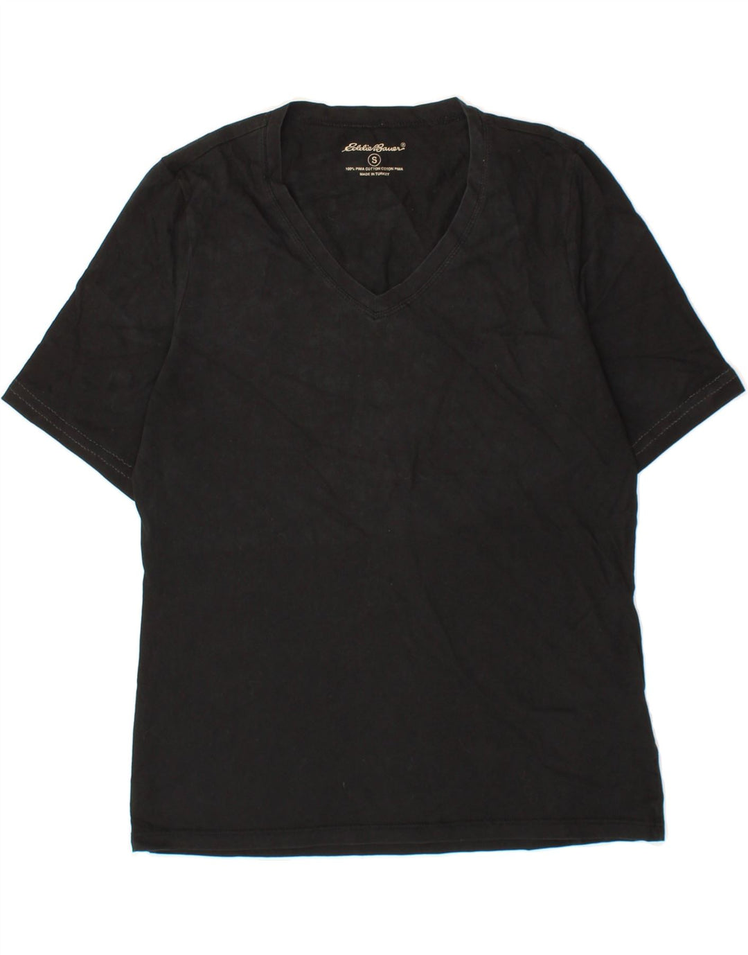 EDDIE BAUER Womens T-Shirt Top UK 10 Small Black Cotton Vintage Eddie Bauer and Second-Hand Eddie Bauer from Messina Hembry 