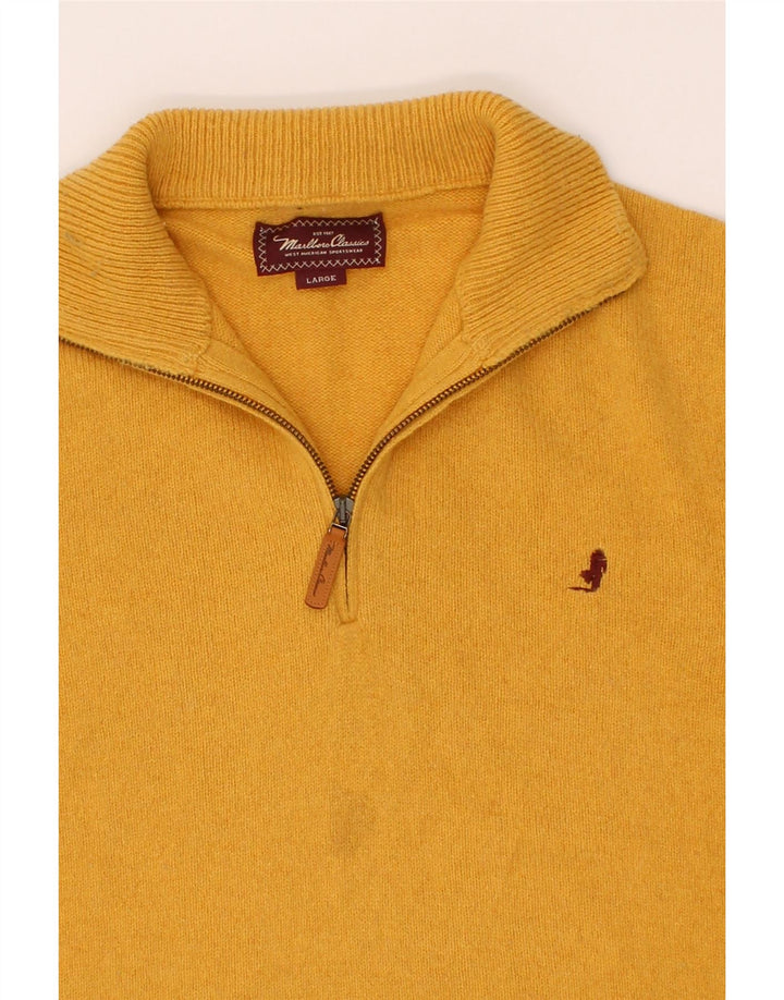 MARLBORO CLASSICS Sweater med lynlås til mænd Stor gul uld
