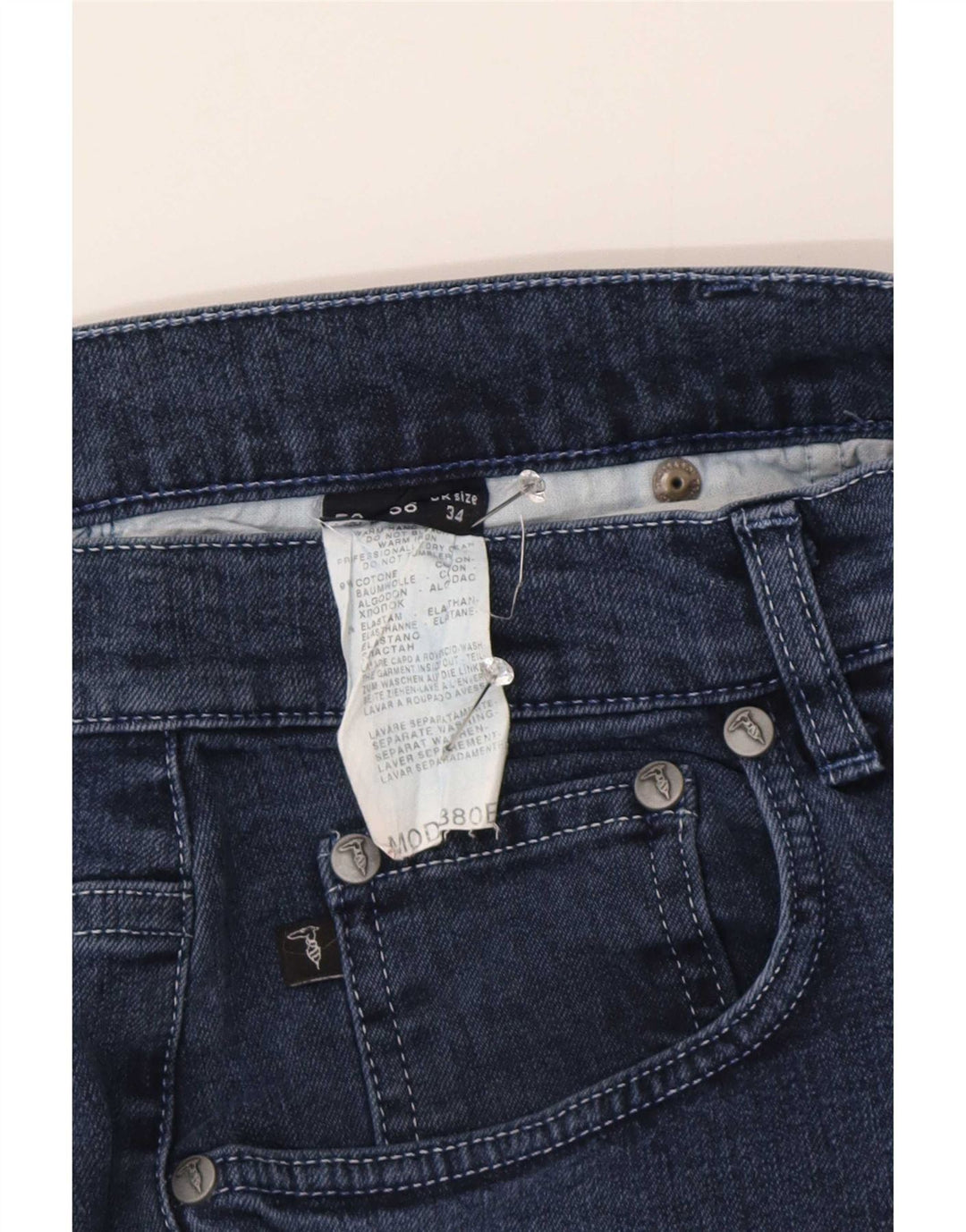 Trussardi Straight Jeans til mænd W34 L30 Marineblå bomuld