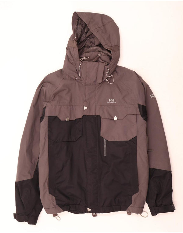 Helly Hansen Skijakke med hætte til mænd UK 36 Small Grey Colourblock Polyamid
