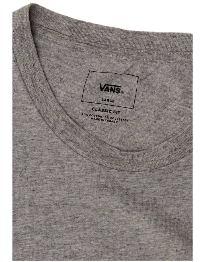 VANS Herre Classic Fit T-Shirt Top Stor Grå Flecked Bomuld