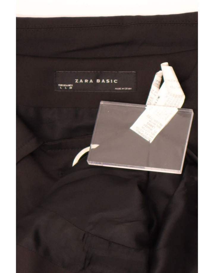 Zara 3/4 ærmer 3-knaps Bolero-jakke til kvinder UK 14 Stor sort bomuld