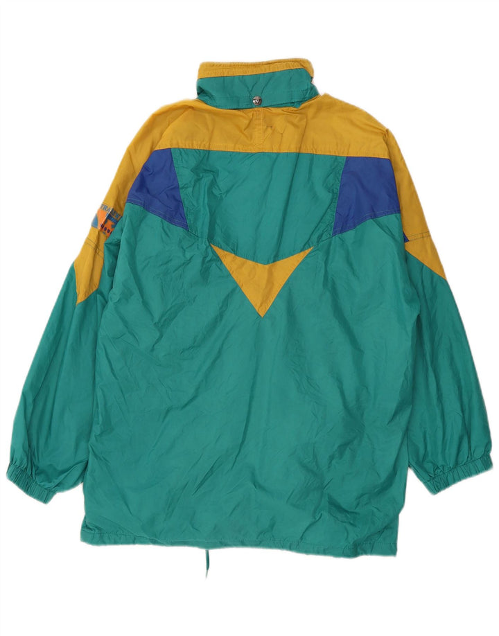 VINTAGE Herre Windbreaker Jacket UK 40 Large Blue Colourblock Polyamid