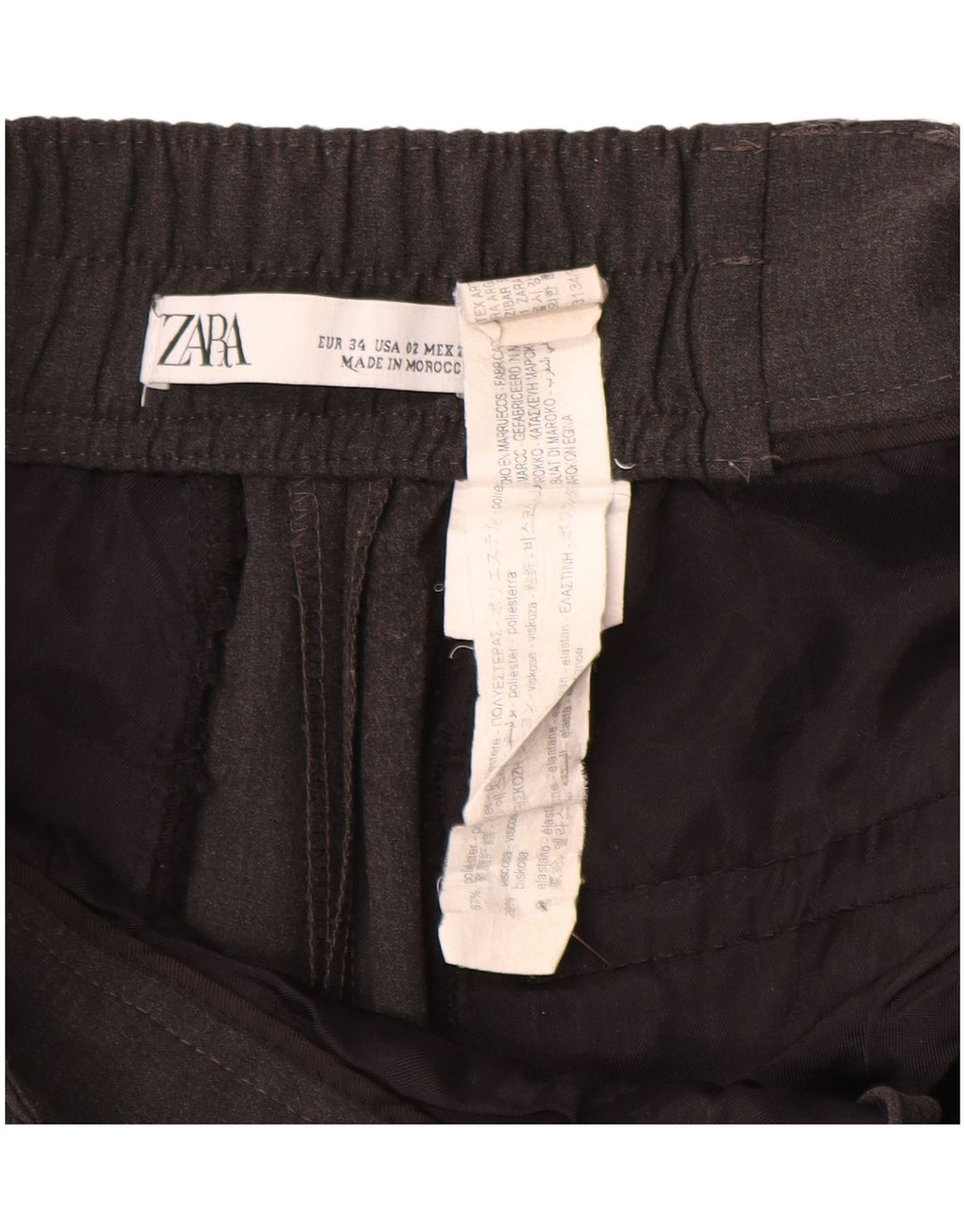 Zara Dame Pegged Chino Bukser EU 34 2XS W24 L26 Grå Polyester
