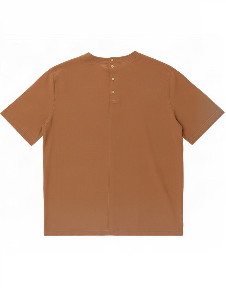Vintage bluse til kvinder IT 44 Medium Brun Silke