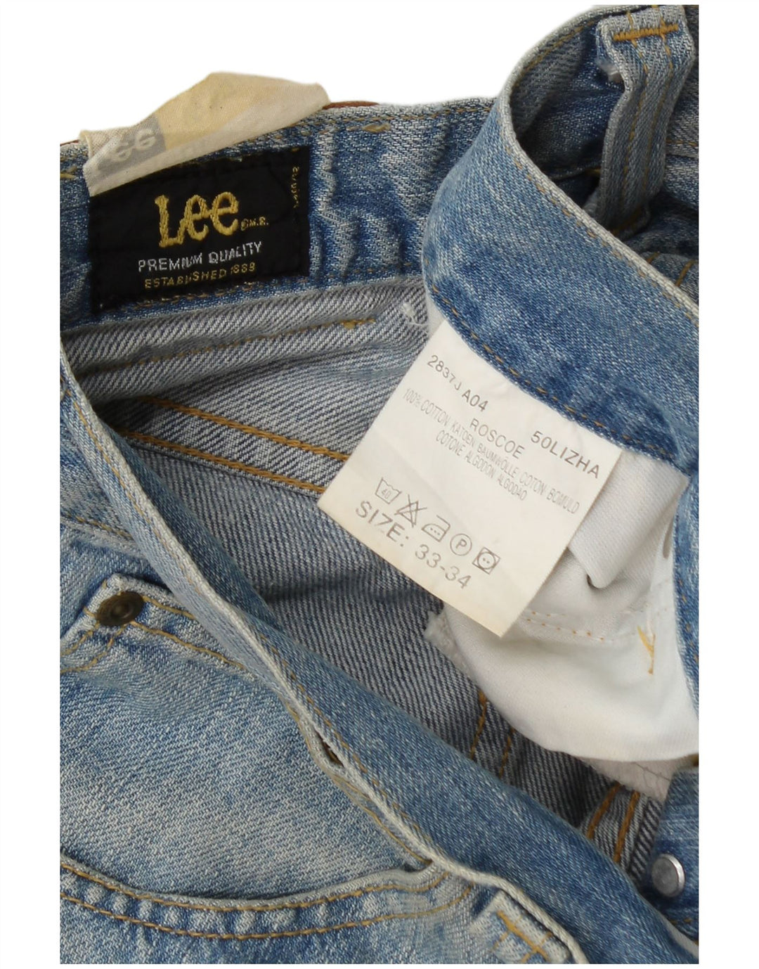 Lee Straight Jeans til mænd W33 L34 blå bomuld