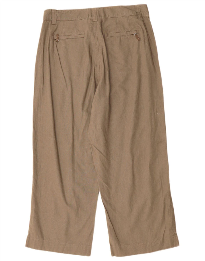 Lee Kvinder Khakis Brede Ben Cropped Trousers US 8 Medium W30 L23 Brun hør
