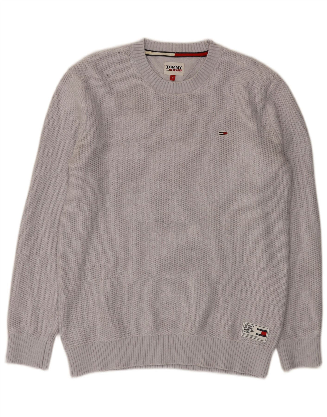 Tommy Hilfiger Herre Crew Neck Jumper Sweater Medium Grå Polyester
