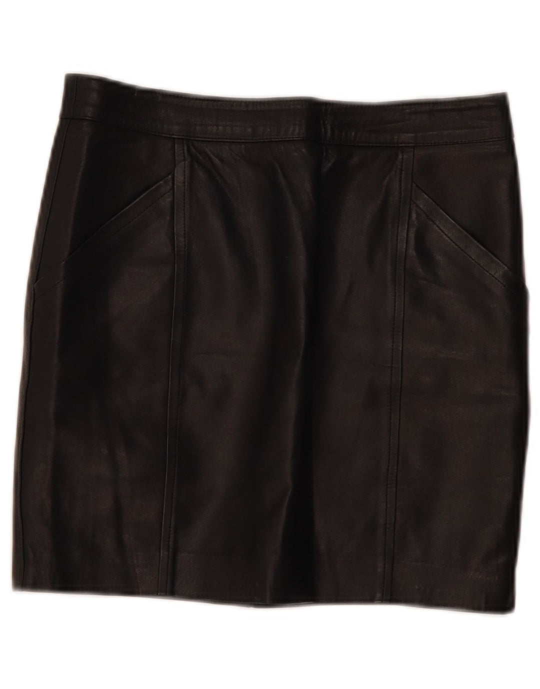 Vintage dame mini læder nederdel W30 Medium Sort