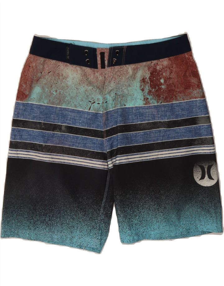 HURLEY Mens Swimming Shorts XS  Multicoloured Striped Polyester Vintage Hurley and Second-Hand Hurley from Messina Hembry 