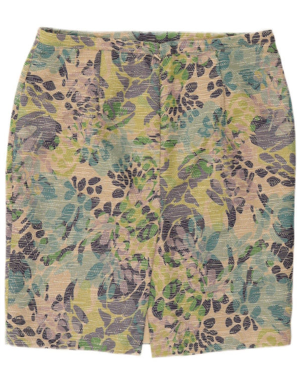Gattinoni kvinders blyantnederdel UK 18 XL W36 flerfarvet blomsterpolyester