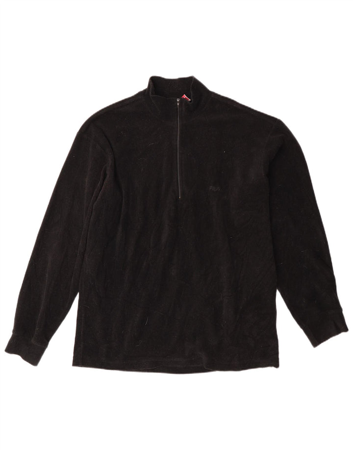 FILA Fleecetrøje til mænd med lynlås IT 48 Medium Sort