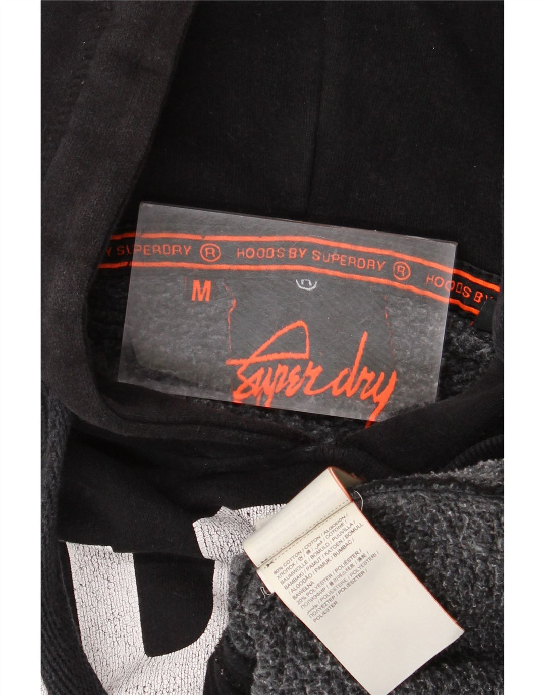 Superdry Grafisk hættetrøje til mænd mellem sort bomuld