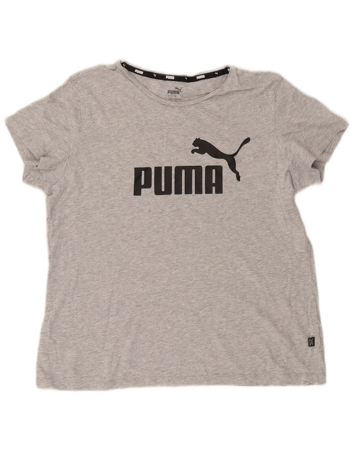 Puma grafisk T-shirt top til kvinder DK 16 Stor grå flækket