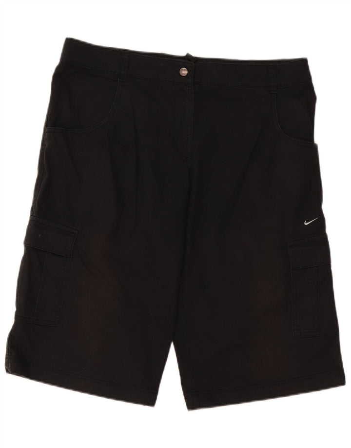 Nike Cargo Shorts til kvinder UK 12 Medium W36 Sort Bomuld