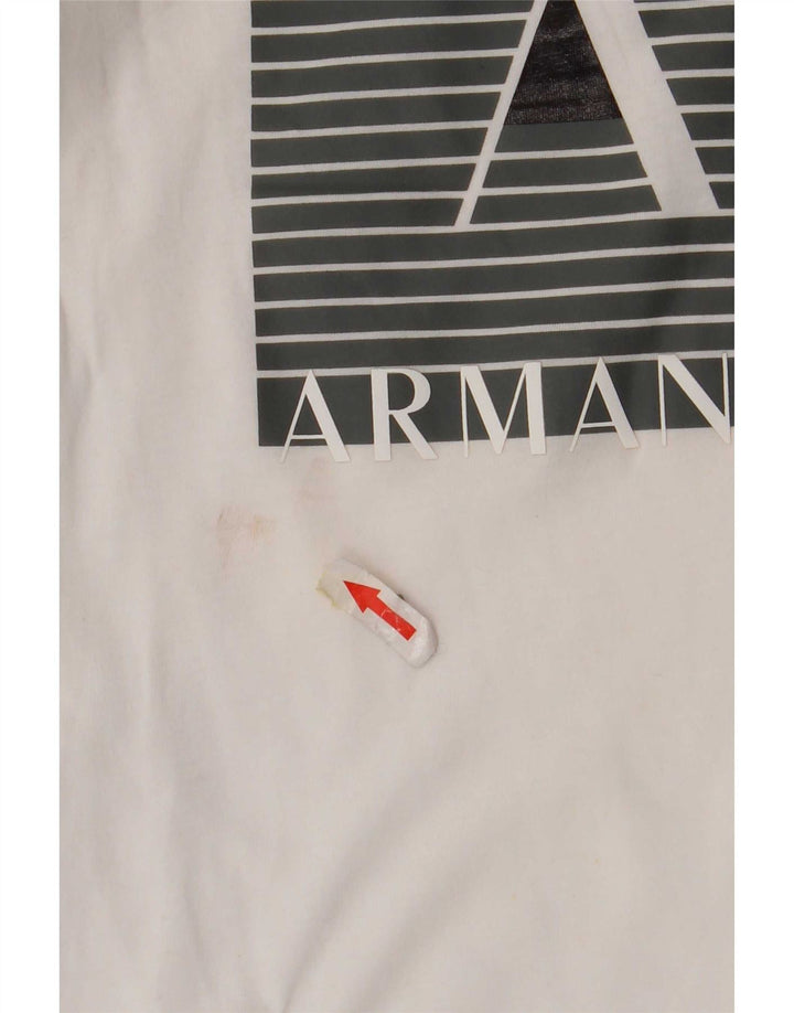 Armani Exchange Herre grafisk T-shirt Top Medium Hvid Bomuld