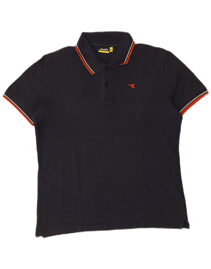 DIADORA Poloshirt til mænd XL Navyblå bomuld