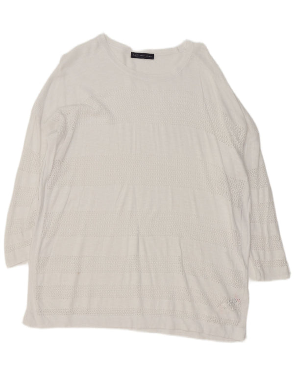 Marks & Spencer Dame Oversized Boat Neck Jumper Sweater UK 18 XL Hvid