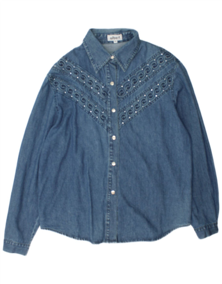 Albert Dame Denim Shirt UK 20 2XL Blå Bomuld
