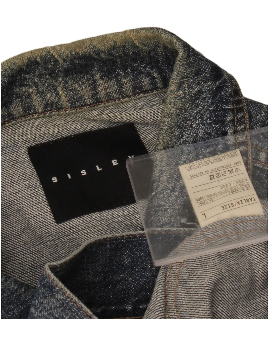 SISLEY Mens Denim Jacket UK 40 Large Blue Cotton