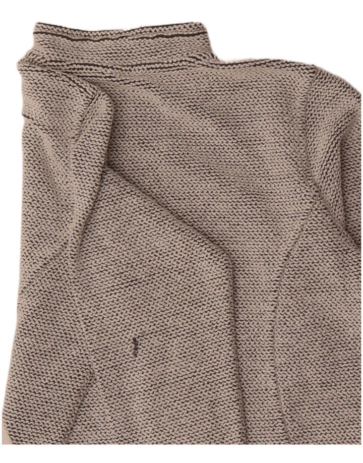 WEIRD FISH Womens Zip Neck Sweatshirt Jumper UK 16 Large Grey Flecked