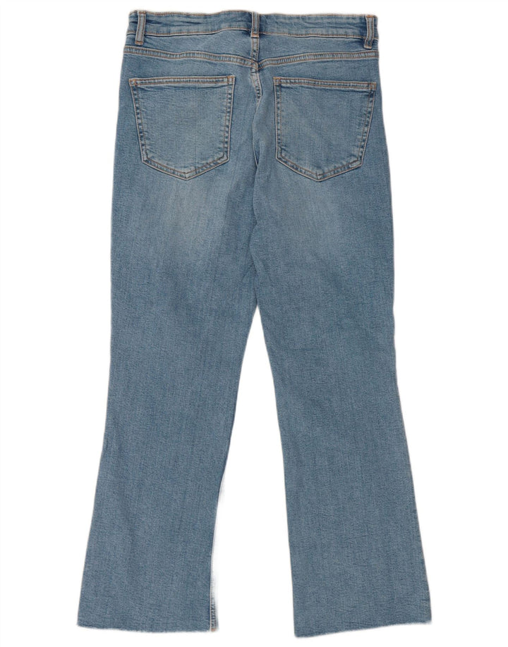 Zara Dame Flare Cropped Jeans EU 40 Medium W30 L24 Blå